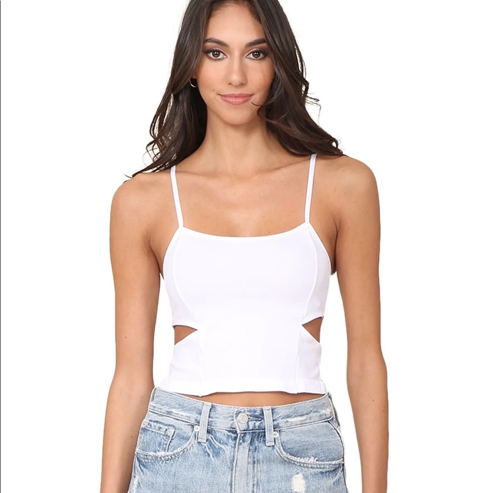 Ribbed Seamless crop top with side cutouts